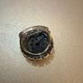 Vintage Ottoman Style Statement Ring Green Ruby Coloured Stones Image 4