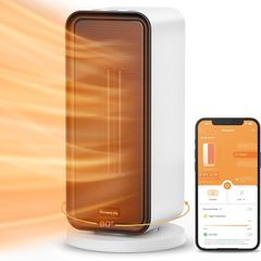 NEW SALE | Electric Heater, Low Energy Smart Space Heater with Thermostat, WiFi & Bluetooth App Control, Heater Works with Alexa & Google Assistant, Ceramic Heater for Bedroom, Office, Home, White