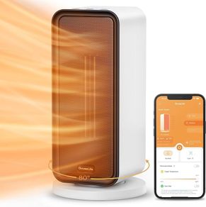 NEW SALE | Electric Heater, Low Energy Smart Space Heater with Thermostat, WiFi & Bluetooth App Control, Heater Works with Alexa & Google Assistant, Ceramic Heater for Bedroom, Office, Home, White