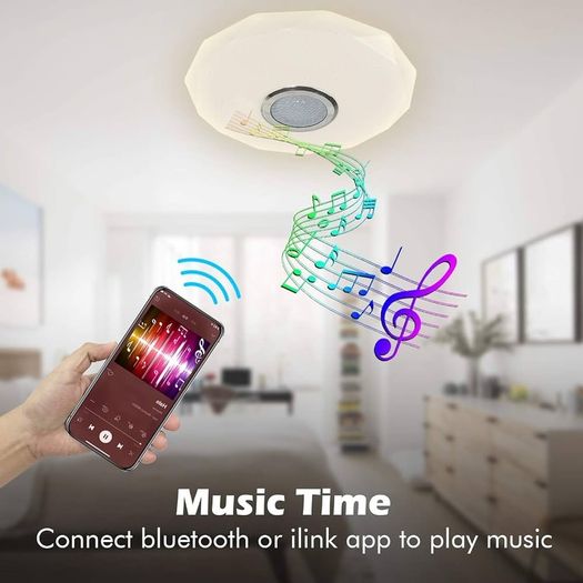 SALE Ceiling Lights for Bedroom, 36W Dimmable RGB Music Ceiling Light with Bluetooth Speaker, Remote/APP Control, for Bathroom, Lounge, Living Room, Kid's Room