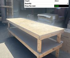 Heavy Duty Wooden Work Bench 249cm Workshop Table
