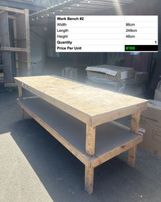Heavy Duty Wooden Work Bench 249cm Workshop Table
