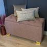 Boucle storage box ottoman Pouffe Dusty pink Image 2