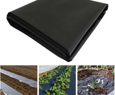 NEW SALE | Black Plastic Sheeting Heavy Duty - Polythene Sheet for Garden, 500G Gauge Thick, Strong Waterproof Gardens Cover Sheets | 2M x 1M