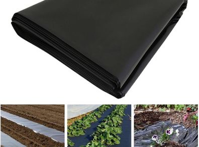 NEW SALE | Black Plastic Sheeting Heavy Duty - Polythene Sheet for Garden, 500G Gauge Thick, Strong Waterproof Gardens Cover Sheets | 2M x 1M