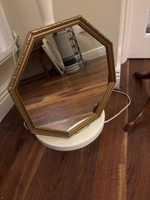 Offers Welcome- Octagonal Gold Framed Wall Mirror 38 cm square