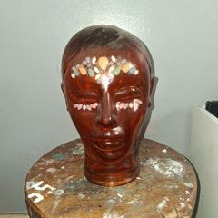 Glass mannequin head