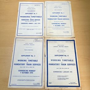 British Railways London Midland\Western Working Timetables Supplement 73-74 x 4