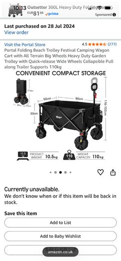 Foldable Beach/Camping Wagon or Trolley