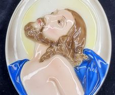 Vintage Keramos Wien "Christus" Porcelain Wall Plate No. 1728 - Made in Austria