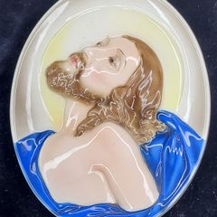 Vintage Keramos Wien "Christus" Porcelain Wall Plate No. 1728 - Made in Austria