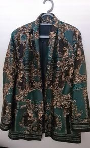 River Island Green & Black Silk Blazer Size 16
