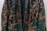 River Island Green &amp; Black Silk Blazer Size 16