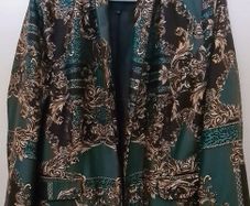 River Island Green & Black Silk Blazer Size 16