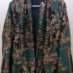 River Island Green & Black Silk Blazer Size 16