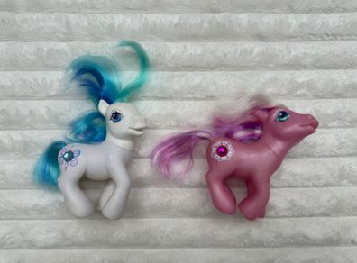 MLP My Little Pony G3 Crystal Lace Friendship Ball and Periwinkle Jewel Pony 2003 Dirty Used Cut Hair Please see pictures