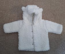white fluffy newborn jacket M&S
