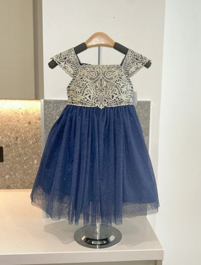 Brand New Navy & Cream Girls Dress from Sugar Plum. Age UK 2yrs / EU 92