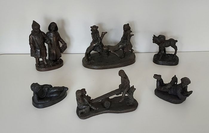 Genesis Bronze Figurines Children X 6
