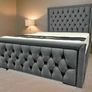 King Size Panel Wingback Bed And Mattress Image 9