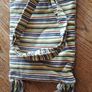 shoulder bag - green, with flowers & stripes Image 2