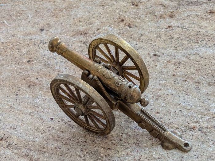 Vintage Cannon Toy Metal Gun Artillery Field Weapon Gr Bronze Brass