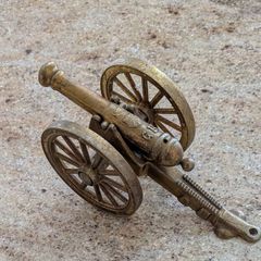 Vintage Cannon Toy Metal Gun Artillery Field Weapon Gr Bronze Brass