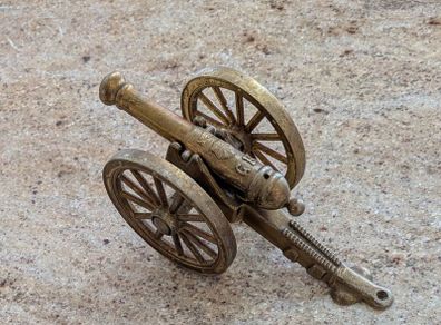 Vintage Cannon Toy Metal Gun Artillery Field Weapon Gr Bronze Brass