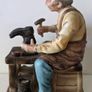 Large Vintage German Porcelain Figurines Cobbler and Card Players Image 5