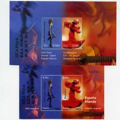 2013 Ireland Stampa Members Souvenir Popular Dances (both Irish & Spanish issue) Commemorative Stamps Miniature Sheet Overprinted for Stampa Mint Never Hinged (MNH)