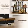 Console Table, 42.5inch Hallway Table Behind Sofa Table with Curved Base, Industrial 4-Tier Narrow Wood Slim Console Table with Storage for Living Room, Entryway, Foyer, Rustic Brown Image 6