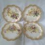 Rare Hand Painted By 'George White' 9 piece set. Antique Victorian Doulton Burslem 9pc Blush Ivory Dessert Service, Gold Gilt Pedestal Compotes & Cabinet Plates 22cm width Image 4
