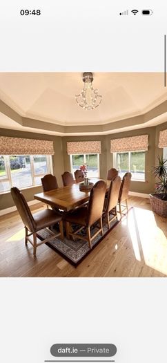Large Solid Oak 8-Seater Dining Table