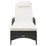 Sun Lounger with Wheels Poly Rattan Grey Image 3