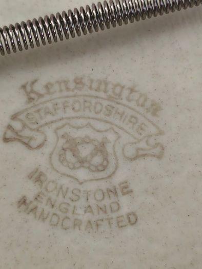 Kensington Staffordshire England Ironstone Hyde Park Platter as hanging plate is some chips at the edges