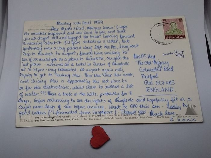 Thailand Postcard : Koh Pee Pee - Multi-view Postcard - 1989