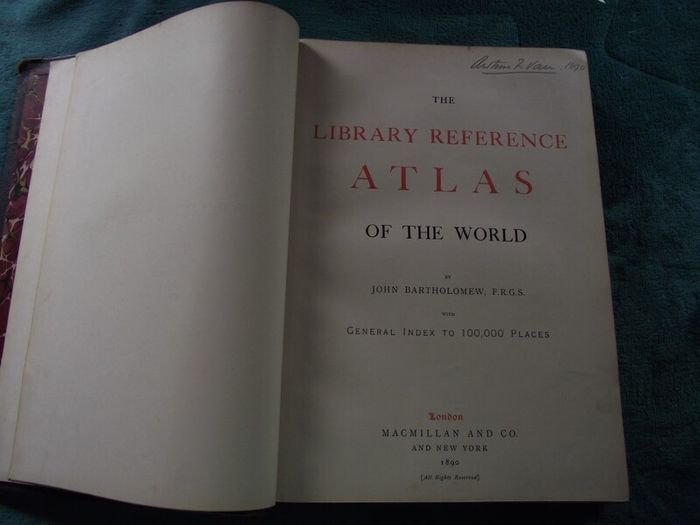 The Library Reference Atlas Of The World John Bartholomew Macmillan Co ...