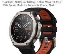 Amazfit T-Rex Ultra 2 Dual-Band GPS Outdoor Smart Watch, 51mm Ti Body, AMOLED Display,