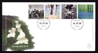 2000 Great Britain Millennium Projects 7th Series "Stone and Soil" Commemorative Stamps Royal Mail Addressed First Day Cover (FDC)