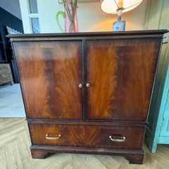 Vintage Drinks Cabinet/ TV Unit, Solid Wod