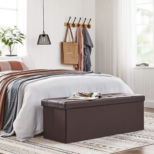 New Foldable Storage Seat (Brown) - FREE P&P
