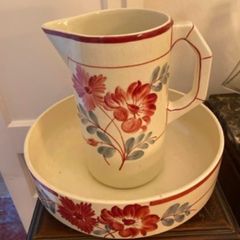 French ceramic pitchers & bowls