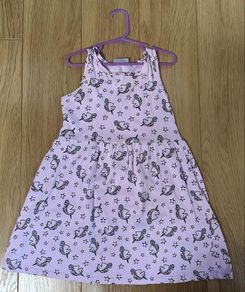 Matalan age 7 light pink shimmery unicorn sun dress