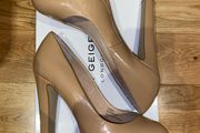 Brand new stunning nude leather platform high heels