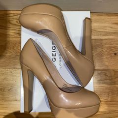 Brand new stunning nude leather platform high heels