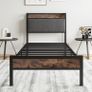3ft Single Bed Frame with Storage Headboard Image 5