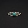 925 Vintage Sterling Silver Turquoise Brooch, 1982 Image 10