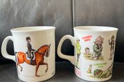 A Pair of Brand New Funny Bryn Parry China Mugs