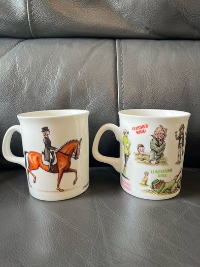 A Pair of Brand New Funny Bryn Parry China Mugs