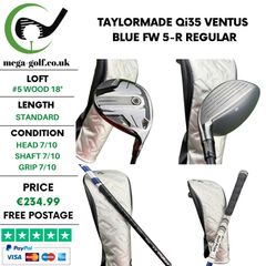 Taylormade Qi35 #5 Wood 18 Degree / Ventus Blue Fw 5-R Regular